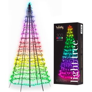 Twinkly Vlaggenmast verlichting - Kerstverlichting voor Buiten - 2 meter - 300 LED - incl. mast - RGB Licht - Zwart