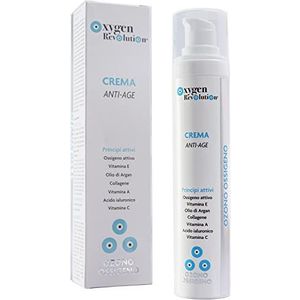 OXYGEN REVOLUTION Voedingsstoffen anti-aging crème op basis van zuurstof en ozon, met hyaluronzuur en collageen, anti-rimpels, rijk aan werkzame stoffen, diepe penetratie in de huid, 50 ml