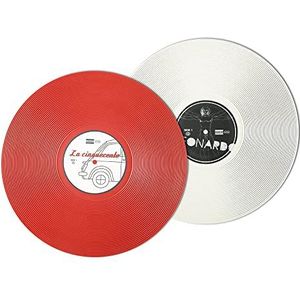 Munus International Foodesign Vinyl, set van twee borden, wit en rood