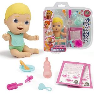 Cicciobello Amicicci Food Time Boys And Girls, zachte babyfopspeen, kleurrijke luier, mini-figuur en havermoutset, voor meisjes vanaf 3 jaar, waardevolle spellen, CC022100