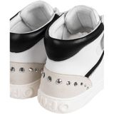 Liu Jo - Silver Studded Sneakers - Wit - Ecologisch Leer - Klittenbandsluiting