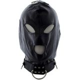Kunstleren Bondage Masker met Haken - Zwart