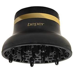 Beper C301ABE001 – Universele diffuser voor haardrogers, Voor krullend en golvend haar, zonder kroeshaar, Geschikt voor de meeste haardrogers, Zwart, Diameter van 3,5 tot 8 cm
