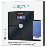 BEPER - P303BIP050 - Personenweegschaal - Zwart - Bluetooth - 21 Lichaamswaarden