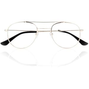 Corpootto Metalen leesbril, goud, standaard, uniseks volwassenen, Goud, Eén maat