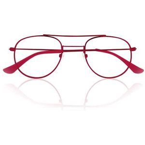 Corpootto Metalen leesbril, rood, standaard unisex volwassenen, Rood, Eén maat