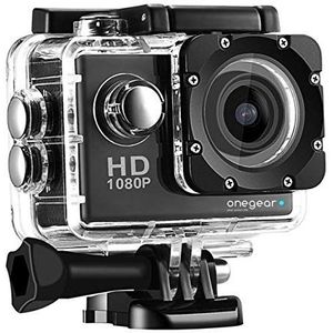 ONEGEARPRO FUN 1080 ENJOY 2020 Actiecamera, Full HD 1080P, 2,0 inch (2,0 inch) scherm, zwart, met draagtas 30 meter