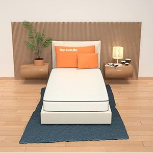 MiaSuite matras voor eenpersoonsbed, 90 x 190 cm, hoogte 15 cm, orthopedisch met medisch apparaat, Memory Foam 2 cm, 9 zones en waterfoam-plaat 12 cm, 90 x 190 cm