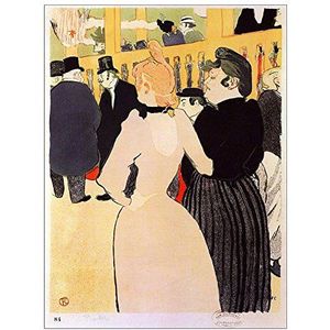 ArtPlaza Toulouse-Lautrec At The Moulin Rouge la Goulue And Her Sister gordijn, hout, meerkleurig, 60 x 80 cm