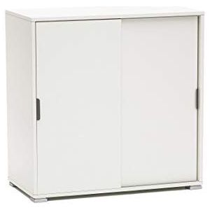 MeMi Me204BIA schuifdeuren schoenenkast reeds gemonteerd, hout, wit, 38 x 75 x 85 cm