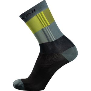 Nalini - Unisex - Fietssokken Zomer - Ademende Wielrensokken - Sneldrogend - Zwart - Groen - NEWLOGOSOCKS - XXL