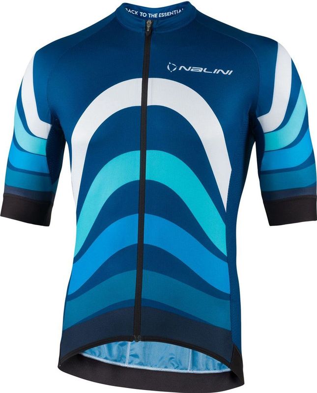Nalini - Heren - Fietsshirt - Korte Mouwen - Wielrenshirt - Blauw - NEW STRIPES JERSEY