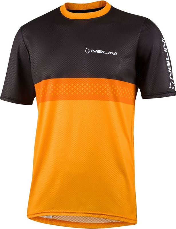 Nalini - Heren - Fietsshirt - Korte Mouwen - Wielrenshirt - Oranje - Zwart - MTB SHIRT
