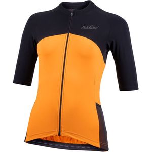 Nalini - Dames - Fietsshirt - Korte Mouwen - Wielrenshirt - Zwart - Oranje - NEW SUN BLOCK LADY J - XS