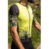 Nalini - Heren - Fietsshirt - Korte Mouwen - Wielrenshirt - Geel - Zwart - NEW ERGO LASER J