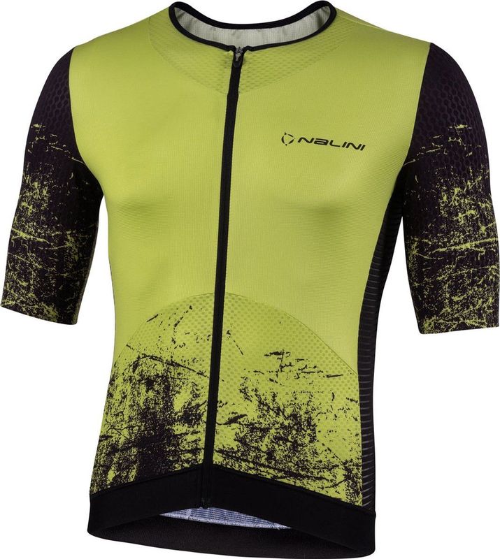 Nalini - Heren - Fietsshirt - Korte Mouwen - Wielrenshirt - Geel - Zwart - NEW ERGO LASER J