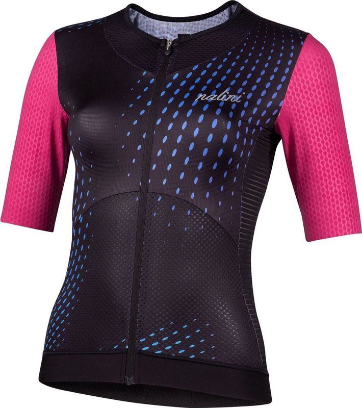 Nalini - Dames - Fietsshirt - Korte Mouwen - Wielrenshirt - Zwart - Paars - LADY LASER J - S