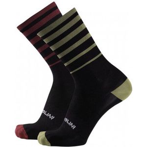 Nalini - Unisex - Fietssokken Zomer - Ademende Wielrensokken - Sneldrogend - Zwart - Groen - GRAVEL SOCKS (CMP) - L/XL