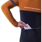 Nalini - Heren - Fietsshirt - Lange Mouwen - Wielrenshirt - Bruin - Zwart - NEW WARM REFLEX J