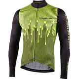 Nalini Heren Fietsshirt korte mouwen - wielrenshirt Zwart Fluo - NEW LS FIT JERSEY Black/Fluo yellow - XS