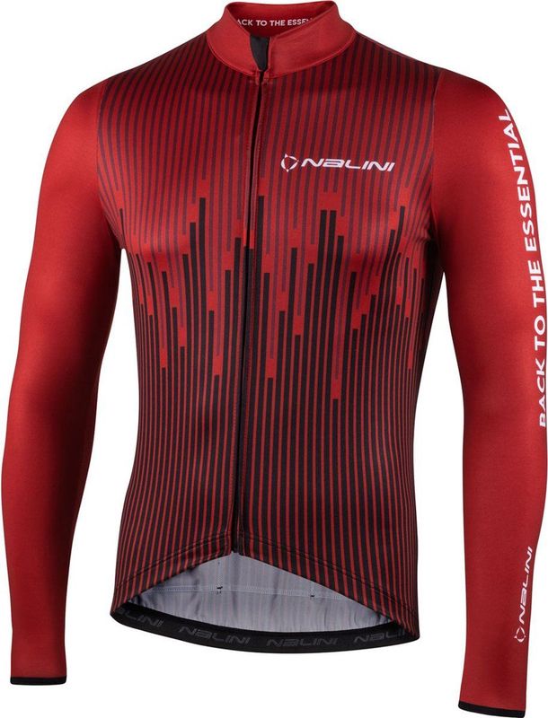 Nalini - Heren - Fietsshirt - Lange Mouwen - Wielrenshirt - Rood - Zwart - NEW LS FIT JERSEY