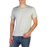 Diesel - Logo V-hals T-shirt - Grijs - Katoen