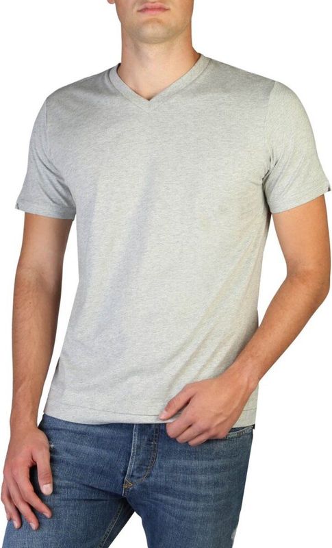 Diesel - Logo V-hals T-shirt - Grijs - Katoen