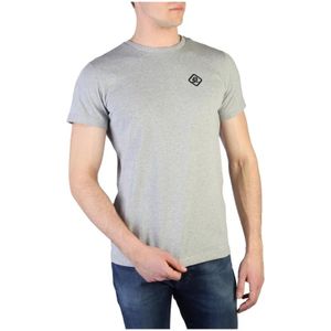 Diesel - T-shirt - Grijs - Katoen - Met Logo-opdruk en Ronde Hals