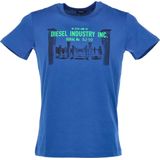 Diesel - T-shirt - Blauw - Katoen