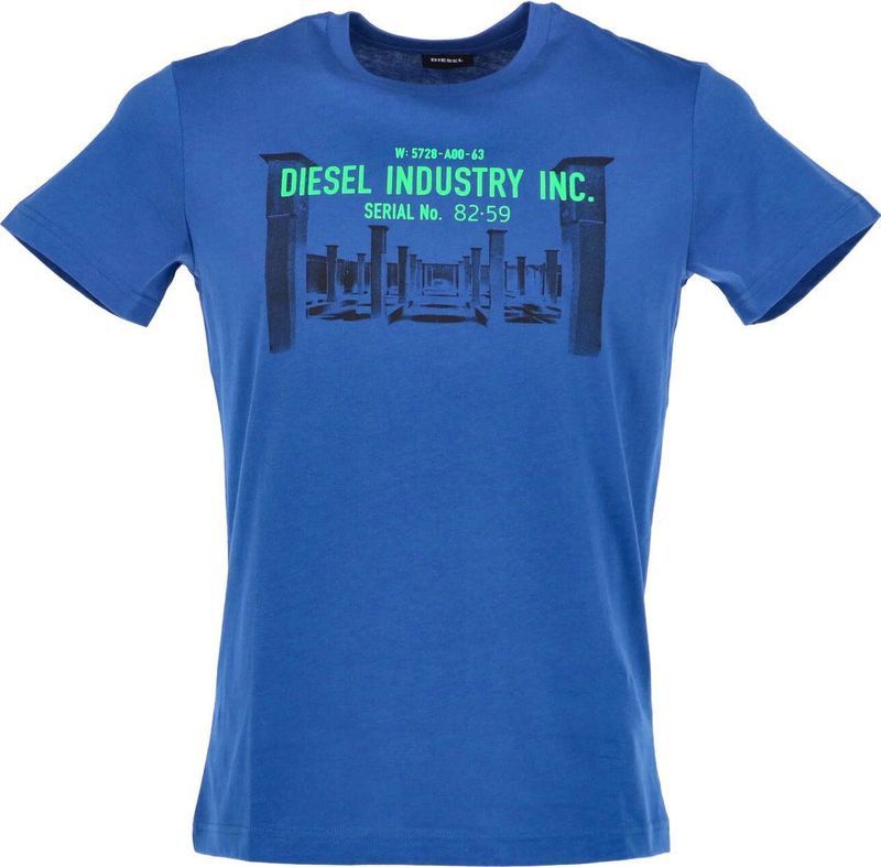 Diesel - T-shirt - Blauw - Katoen
