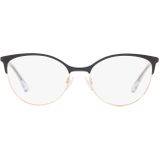 Emporio Armani EA1087 Damen-Brille inkl. Gläser Vollrand Cateye Metall-Gestell 54mm/17mm/140mm, schwarz