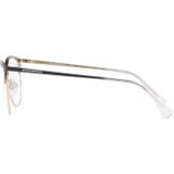 Emporio Armani EA1087 Damen-Brille inkl. Gläser Vollrand Cateye Metall-Gestell 54mm/17mm/140mm, schwarz