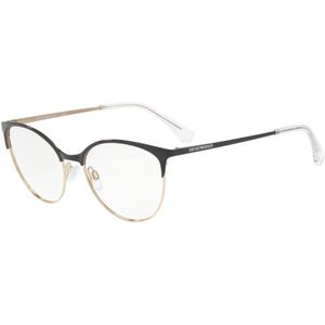 Emporio Armani EA1087 Damen-Brille inkl. Gläser Vollrand Cateye Metall-Gestell 54mm/17mm/140mm, schwarz