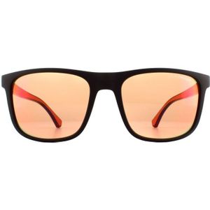 Emporio Armani Zonnebril EA4129 5752F6 Mat Bruin Oranje Spiegel Rood | Sunglasses