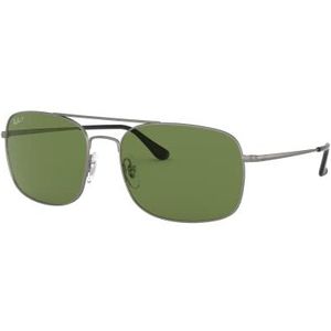 Ray-Ban Zonnebril Aviator Heren Gunmetal Green Polarisatie RB3611 | Sunglasses