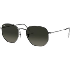 Ray - Ban Unisex RB3548N Zhexagonaal 004/71 Zonnebrillen Metaal Grijs Grijs Geometrisch Normaal Gearceerd