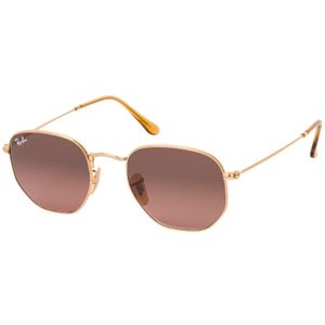 Ray-Ban, Platte Hexagonale Lenzen Geel, unisex, Maat:51 MM