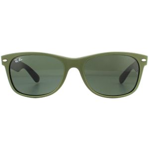 Ray-Ban Zonnebril  nieuwe wayfarer 2132 646531 Rubber militair groen op zwart groen G-15 | Sunglasses