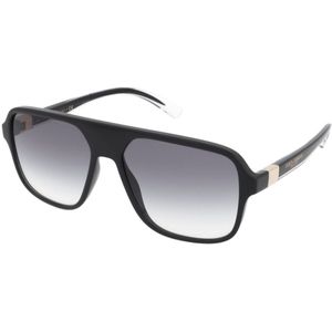 Dolce & Gabbana, Accessoires, Heren, Zwart, 57 MM, Zwarte/Grijze Zonnebril