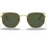 Ray-Ban Hexagonal Legend Gold/ Green Classic G15 Gold Icon Maat: Large (54) - Zonnebril - 