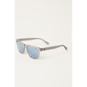 Polo Ralph Lauren Rechthoek Heren Glimmend Transparant Grijs Licht Blauw Zilver Spiegel Zonnebril | Sunglasses