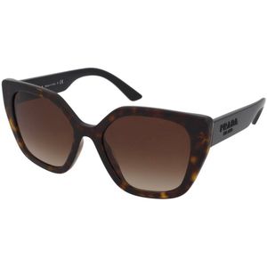 Prada Uv400 Beschermende Zonnebril - Italiaanse Elegantie , Brown , Dames , Maat: 52 MM