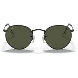 Ray-Ban, Retro Ronde Metalen Zonnebril Zwart, unisex, Maat:53 MM