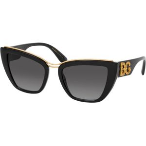 Dolce & Gabbana Cat Eye Dames Zwart Transparant zwart grijze gradiënt DG6144 | Sunglasses