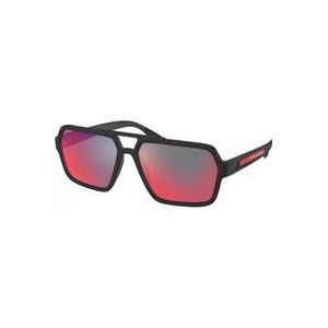 Prada Linea Rossa 0PS 01Xs Dg008F 59 - rechthoek zonnebrillen, mannen, zwart, spiegelend