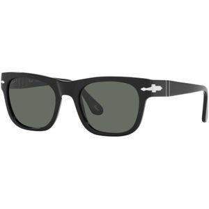 Persol, Zwart/Groene Zonnebril Zwart, unisex, Maat:52 MM