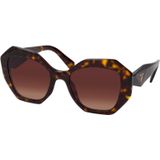 Prada Geometrische zonnebril voor modebewuste vrouwen , Brown , Dames , Maat: 53 MM