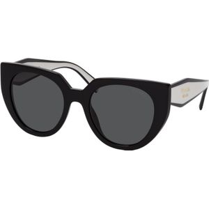 Prada Stijlvolle zonnebril met donkergrijze lenzen , Black , Dames , Maat: 52 MM