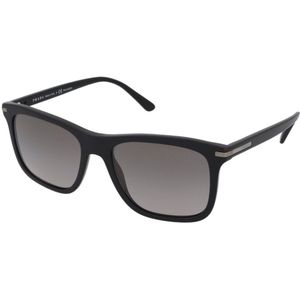 Prada Gepolariseerde rechthoekige zonnebril met unieke stijl , Black , unisex , Maat: 56 MM