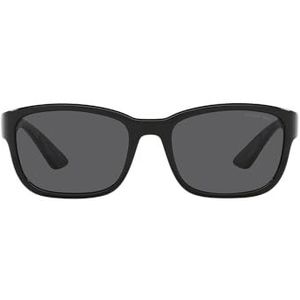 Prada Linea Rossa 0PS 05Vs 1Ab02G 57 - rechthoek zonnebrillen, mannen, zwart, polariserend